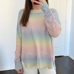 Splendid Adeline Pastel Ombré Rainbow Wool Crewneck Sweater